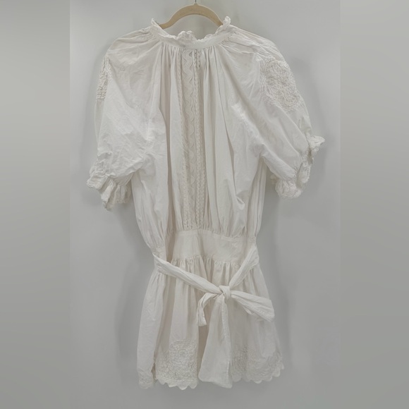 Juliet Dunn White Ric Rac Blouson Mini Dress Size 2 US 6 Small - Picture 6 of 7